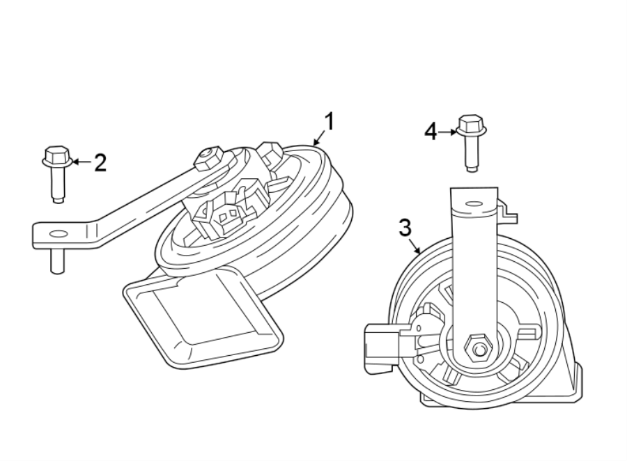 Diagram HORN. for your 2021 GMC Sierra 2500 HD 6.6L V8 A/T RWD SLT Crew Cab Pickup Fleetside 