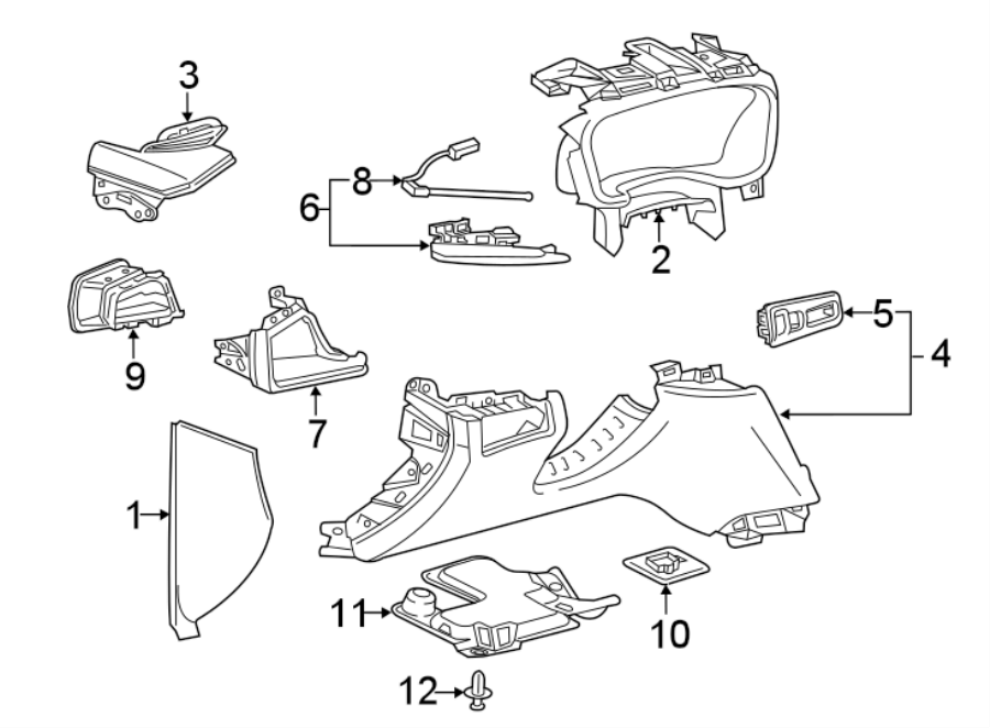 Diagram INSTRUMENT PANEL COMPONENTS. for your 2001 Buick Century   