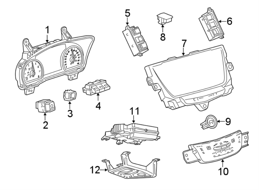 Diagram INSTRUMENT PANEL. CLUSTER & SWITCHES. for your 2020 Chevrolet Spark  LT Hatchback 