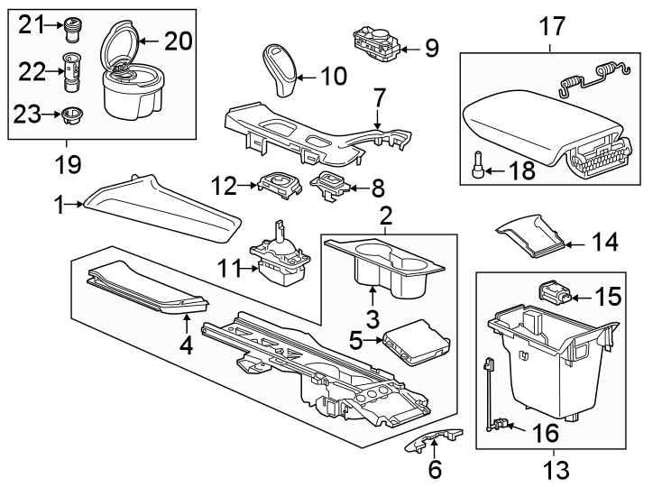 Diagram Center console. for your 2013 Cadillac ATS   