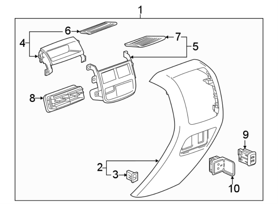 Diagram CENTER CONSOLE. for your Cadillac ATS  