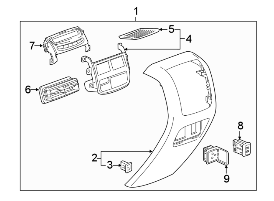 Diagram CENTER CONSOLE. for your Cadillac ATS  