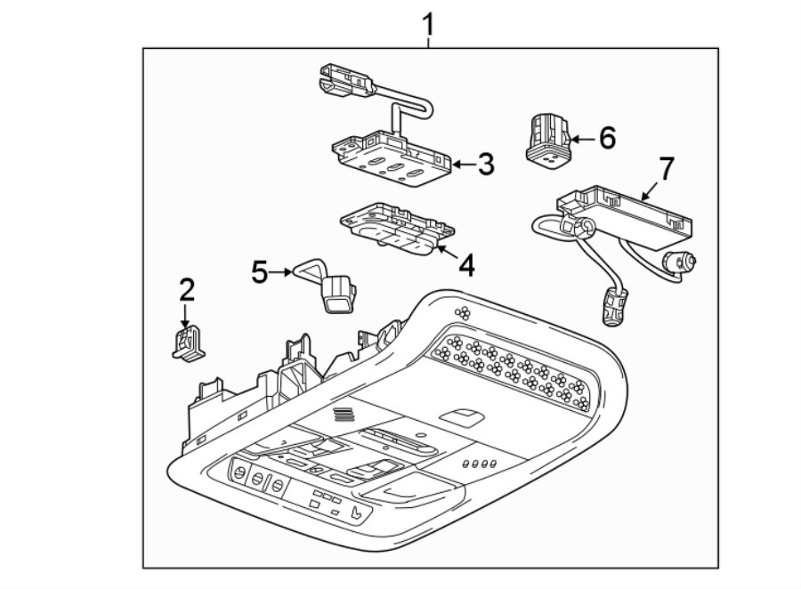 Diagram OVERHEAD CONSOLE. for your 2007 GMC Sierra 1500 Classic SL Extended Cab Pickup 4.8L Vortec V8 M/T 4WD 