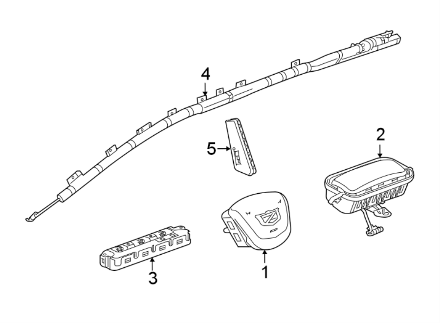 Diagram RESTRAINT SYSTEMS. AIR BAG COMPONENTS. for your 2020 Chevrolet Silverado   