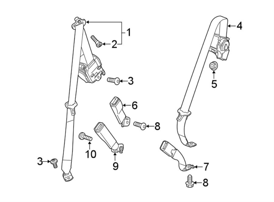 Diagram RESTRAINT SYSTEMS. REAR SEAT BELTS. for your 2005 Chevrolet Impala   