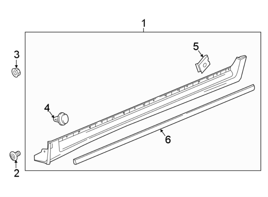 Diagram PILLARS. ROCKER & FLOOR. EXTERIOR TRIM. for your 2021 Cadillac CT4   