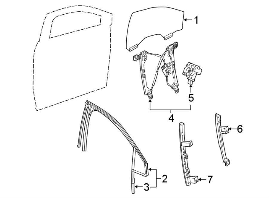 Diagram FRONT DOOR. GLASS & HARDWARE. for your Chevrolet Spark  