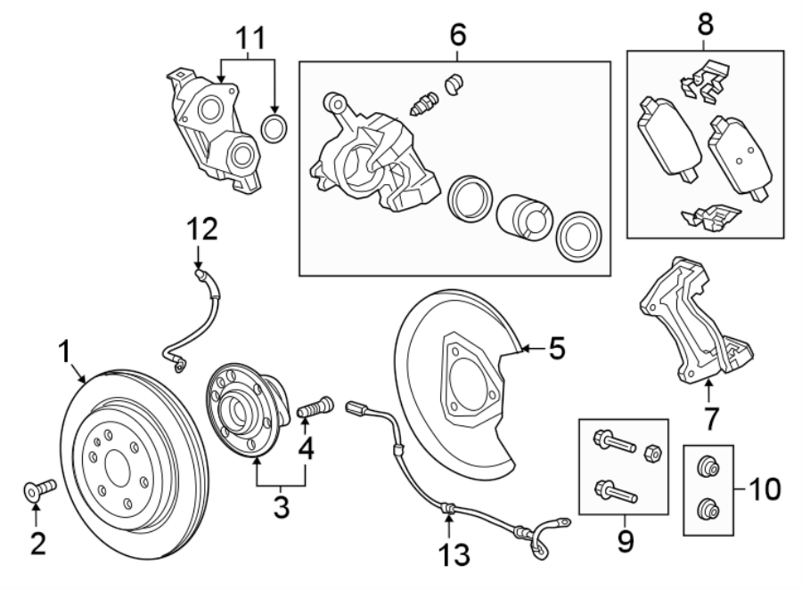 Diagram REAR SUSPENSION. BRAKE COMPONENTS. for your 2023 Chevrolet Camaro 6.2L V8 M/T LT1 Convertible 