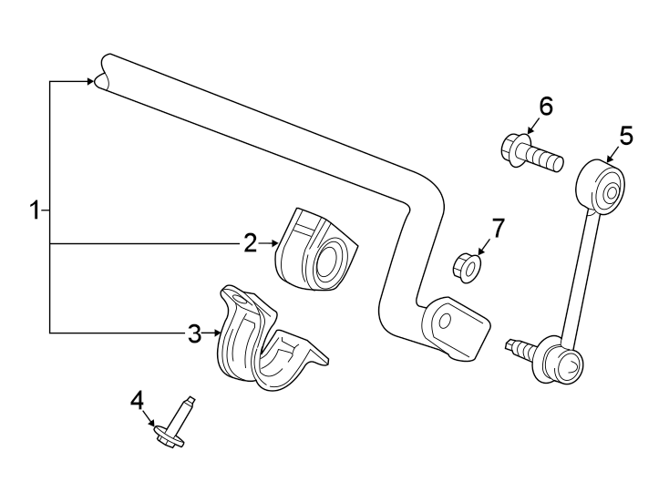 Diagram REAR SUSPENSION. STABILIZER BAR & COMPONENTS. for your 2015 GMC Sierra 2500 HD 6.0L Vortec V8 A/T 4WD Base Crew Cab Pickup Fleetside 