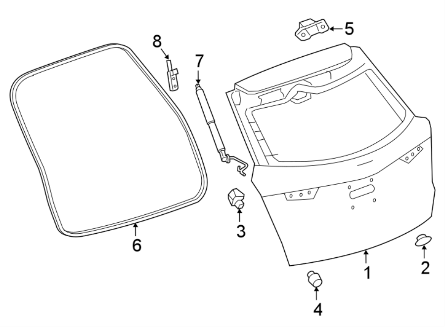 Diagram LIFT GATE. GATE & HARDWARE. for your 2015 Chevrolet Suburban    