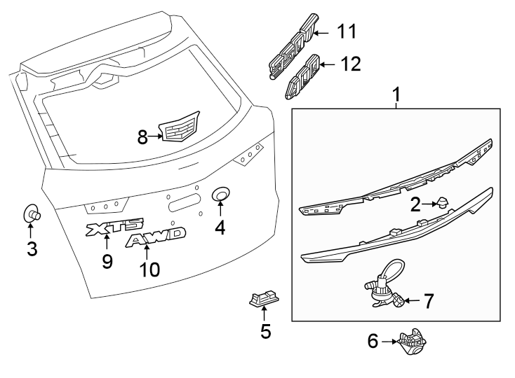 Diagram Lift gate. Exterior trim. for your 2022 Chevrolet Spark   