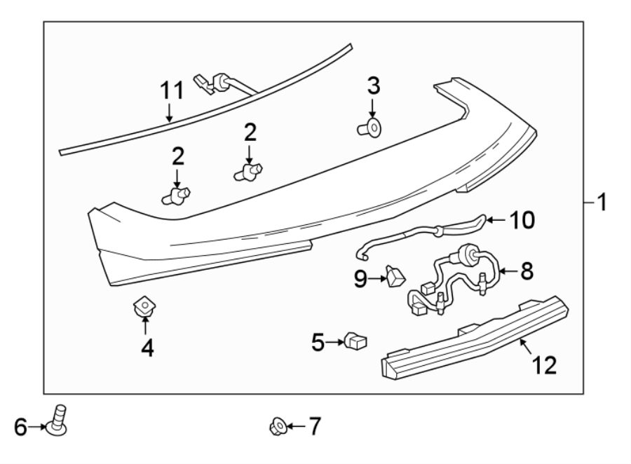 Diagram LIFT GATE. spoiler. for your 2013 Chevrolet Sonic   