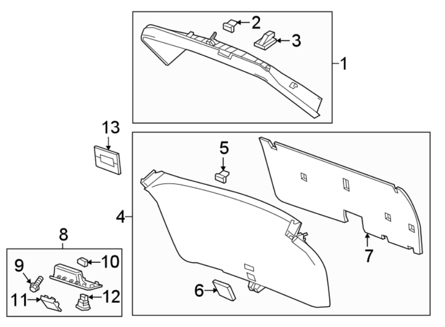 Diagram LIFT GATE. INTERIOR TRIM. for your 2024 Chevrolet Corvette Stingray Convertible  