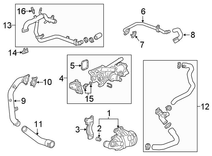 Diagram WATER PUMP. for your 2008 Chevrolet Equinox   