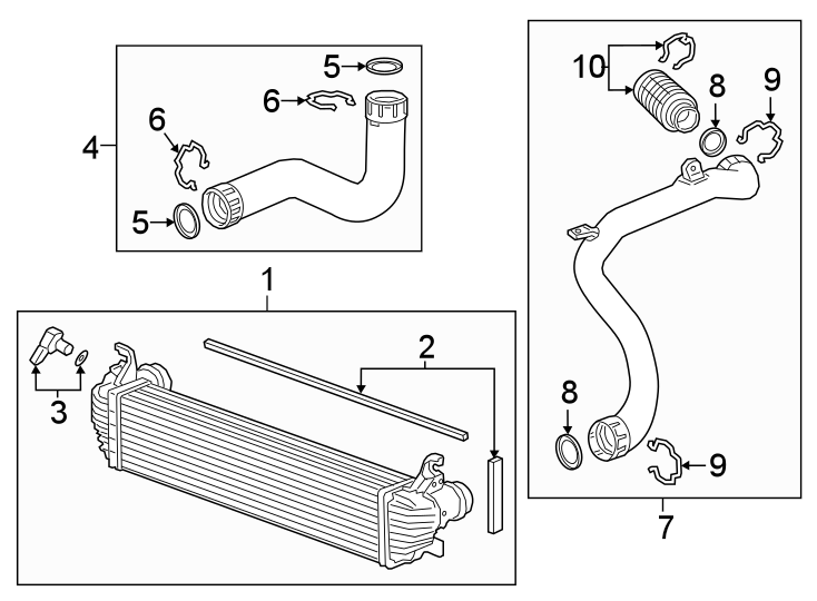 Diagram Intercooler. for your 1995 Chevrolet K2500  Base Standard Cab Pickup Fleetside 4.3L Chevrolet V6 A/T 