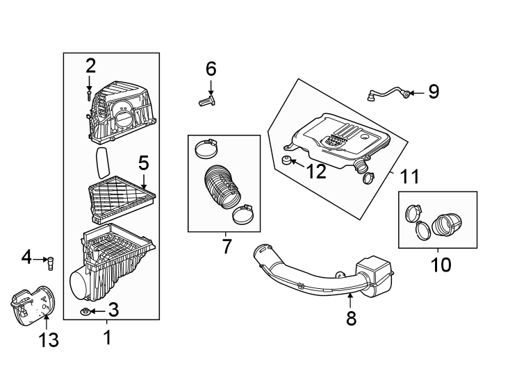 Diagram Engine / transaxle. Air intake. for your 2022 Chevrolet Spark   