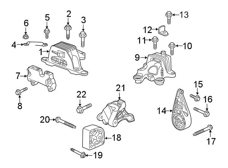 Diagram ENGINE / TRANSAXLE. ENGINE & TRANS MOUNTING. for your 2002 Chevrolet Camaro  Z28 SS Coupe 