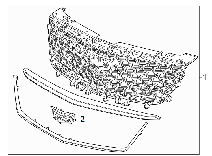 2Front bumper & grille. Grille & components.https://images.simplepart.com/images/parts/motor/fullsize/BN19016.png