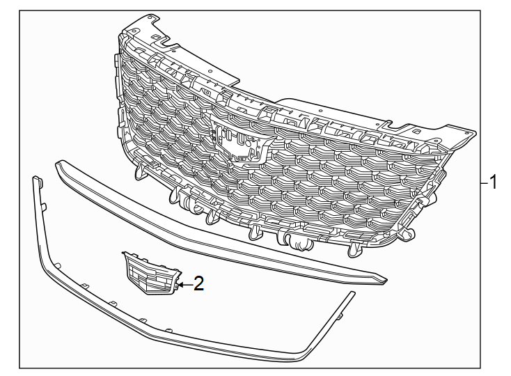 2Front bumper & grille. Grille & components.https://images.simplepart.com/images/parts/motor/fullsize/BN19017.png