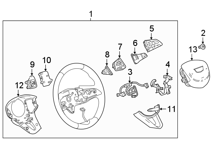 Diagram STEERING WHEEL & TRIM. for your 2021 Chevrolet Colorado   