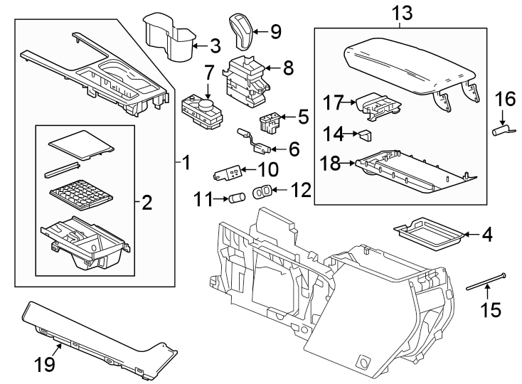 Diagram CENTER CONSOLE. for your Cadillac ATS  