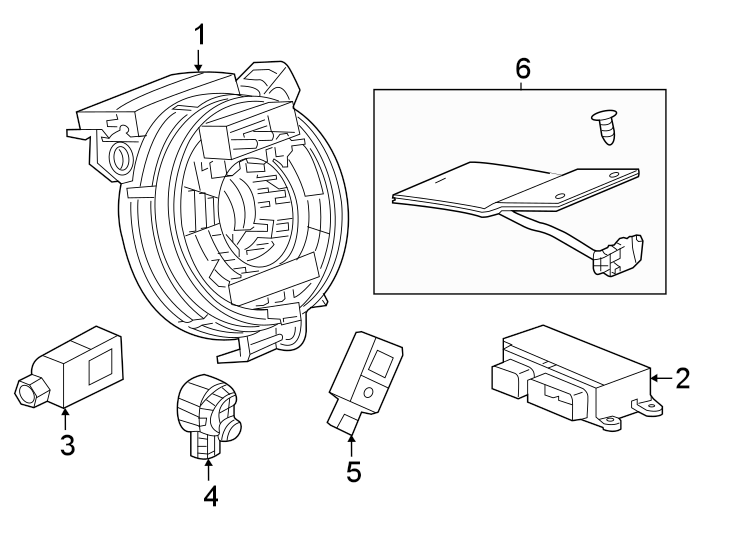 Diagram RESTRAINT SYSTEMS. AIR BAG COMPONENTS. for your Cadillac