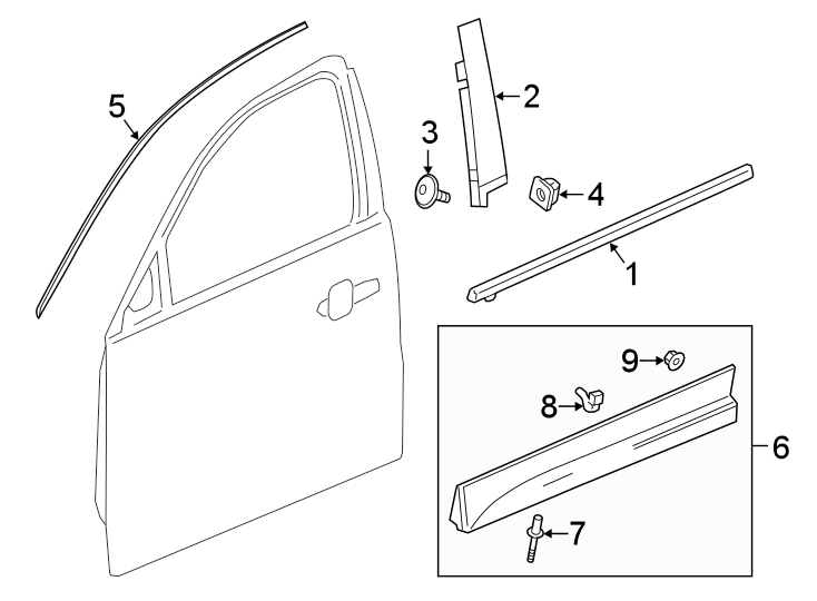 6FRONT DOOR. EXTERIOR TRIM.https://images.simplepart.com/images/parts/motor/fullsize/BN19535.png