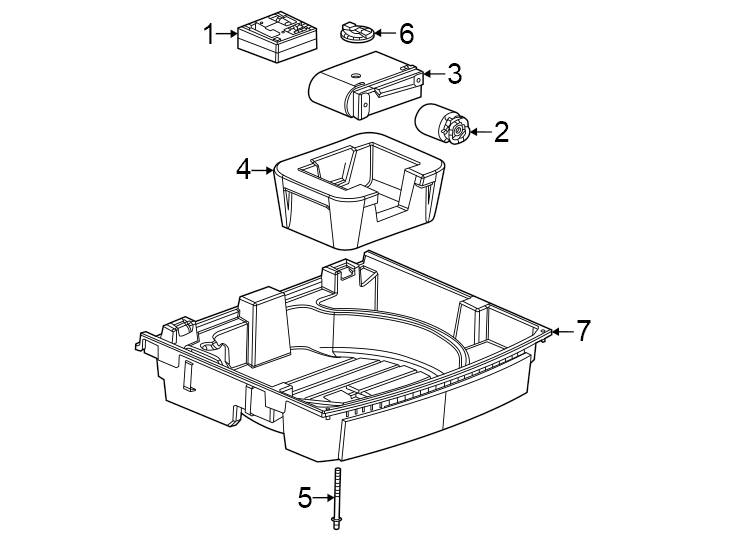 Diagram Rear body & floor. Jack & components. for your 2019 Cadillac ATS   