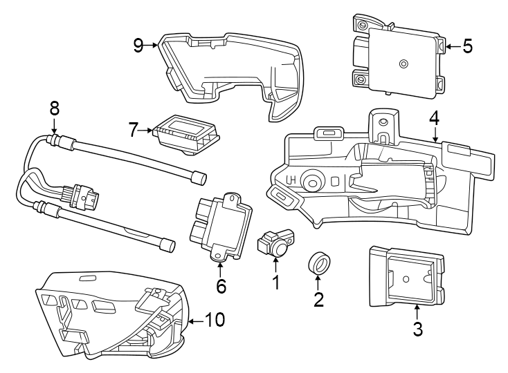 Diagram Rear bumper. Electrical components. for your 2024 Cadillac XT4 Sport Sport Utility  