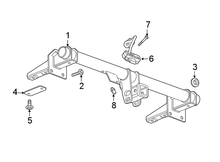 Diagram REAR BUMPER. TRAILER HITCH COMPONENTS. for your 2017 GMC Sierra 2500 HD 6.0L Vortec V8 FLEX A/T RWD Base Extended Cab Pickup Fleetside 