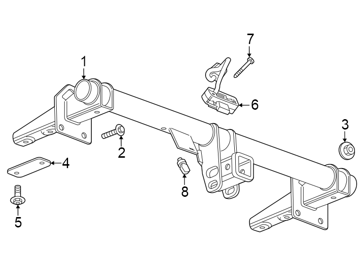 Diagram Rear bumper. Trailer hitch components. for your 2017 GMC Sierra 2500 HD 6.0L Vortec V8 FLEX A/T RWD Base Extended Cab Pickup Fleetside 