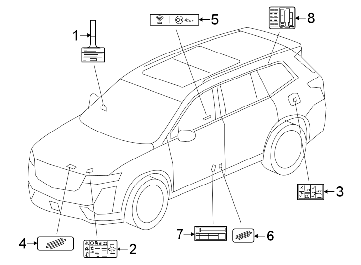 Diagram INFORMATION LABELS. for your 2000 Chevrolet Silverado 2500 LS Standard Cab Pickup  