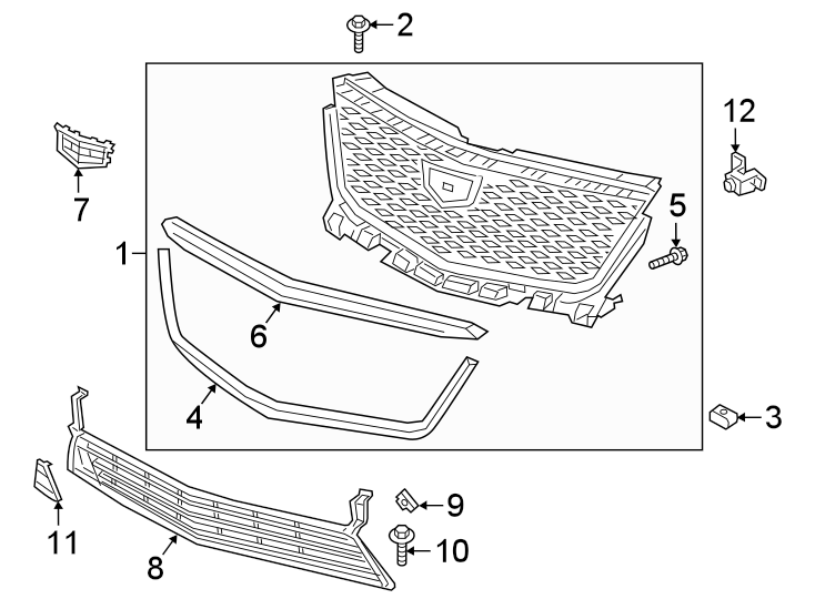 5FRONT BUMPER & GRILLE. GRILLE & COMPONENTS.https://images.simplepart.com/images/parts/motor/fullsize/BN20025.png