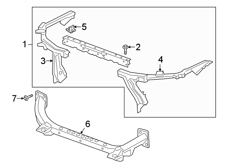 Diagram RADIATOR SUPPORT. for your 2021 Chevrolet Colorado   