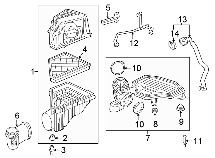 Diagram ENGINE / TRANSAXLE. AIR INTAKE. for your 2022 Chevrolet Spark   