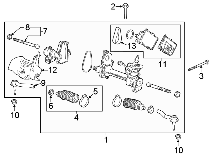 Diagram STEERING GEAR & LINKAGE. for your 2014 GMC Sierra 2500 HD 6.6L Duramax V8 DIESEL A/T 4WD WT Standard Cab Pickup 