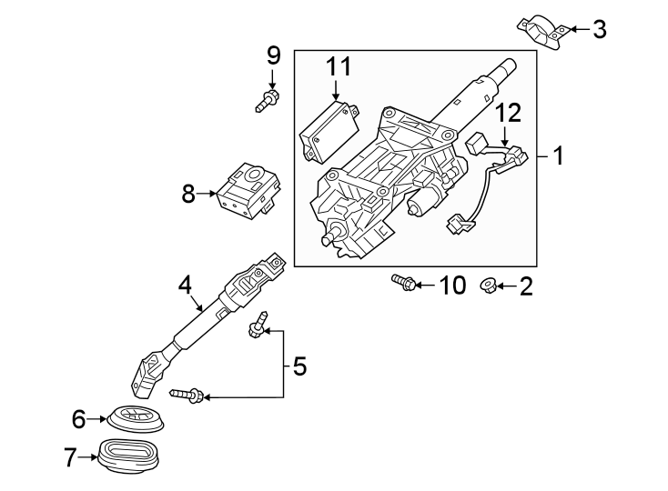 Diagram STEERING COLUMN ASSEMBLY. for your 2021 GMC Sierra 2500 HD 6.6L Duramax V8 DIESEL A/T 4WD Base Extended Cab Pickup Fleetside 