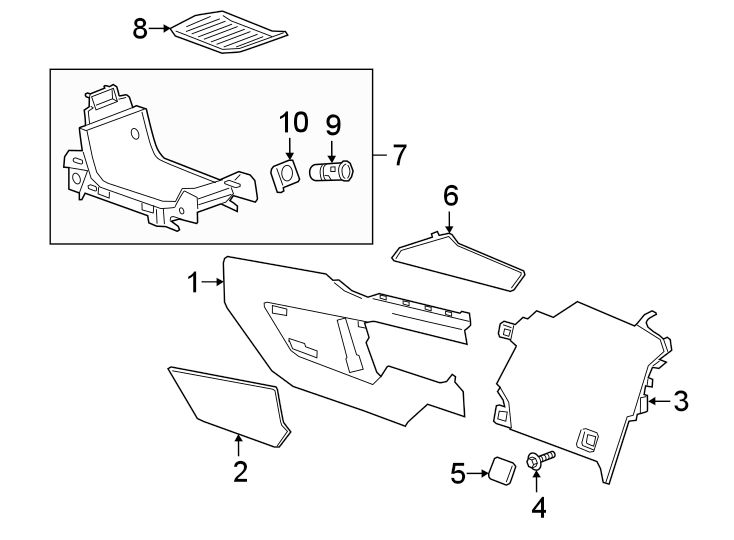 Diagram CENTER CONSOLE. for your 2018 Chevrolet Spark   