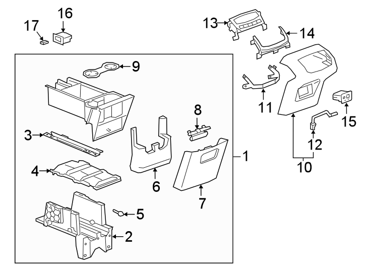 Diagram CENTER CONSOLE. for your Cadillac ATS  