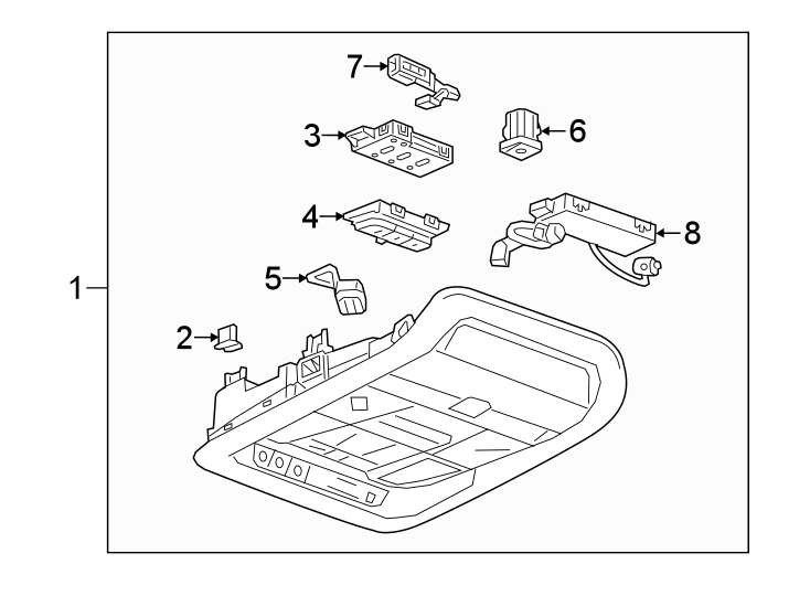 Diagram OVERHEAD CONSOLE. for your Hummer