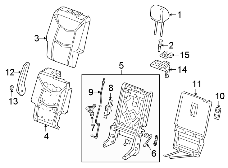 Diagram SEATS & TRACKS. SECOND ROW SEATS. for your 2001 Buick Century   