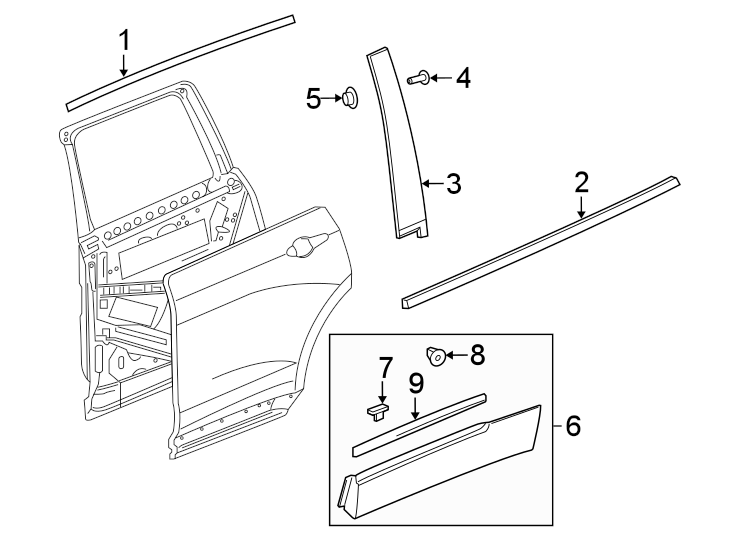 1REAR DOOR. EXTERIOR TRIM.https://images.simplepart.com/images/parts/motor/fullsize/BN20620.png