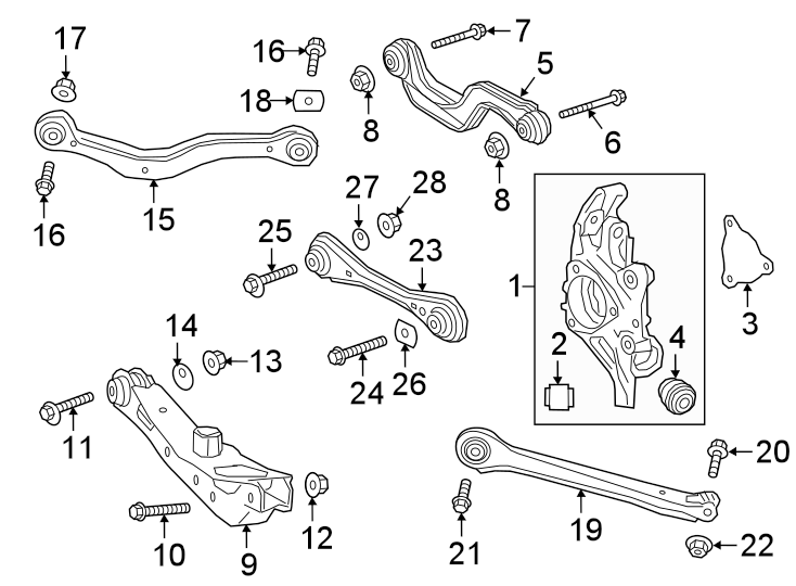 Diagram REAR SUSPENSION. SUSPENSION COMPONENTS. for your 2017 Chevrolet Camaro  LS Convertible 