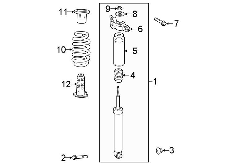 Diagram REAR SUSPENSION. SHOCKS & COMPONENTS. for your 2015 GMC Sierra 2500 HD 6.0L Vortec V8 A/T RWD Base Extended Cab Pickup Fleetside 