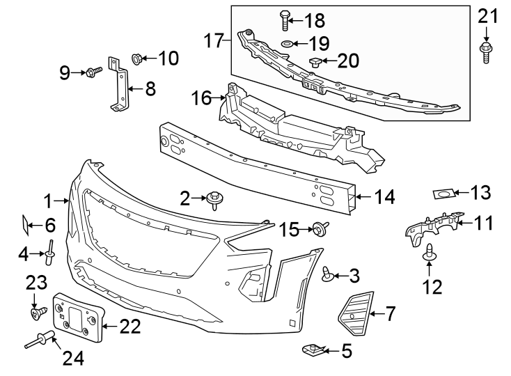 Diagram FRONT BUMPER. BUMPER & COMPONENTS. for your 2013 Cadillac Escalade EXT   