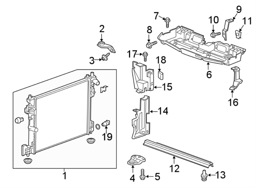 Diagram RADIATOR & COMPONENTS. for your 2013 Chevrolet Equinox   