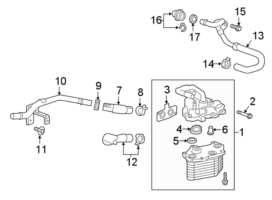 Diagram ENGINE OIL COOLER. for your 2008 Chevrolet Equinox   