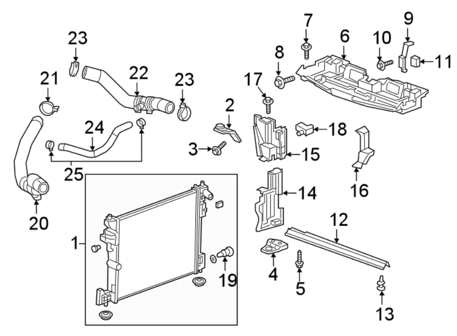 Diagram RADIATOR & COMPONENTS. for your 2004 Buick Century   