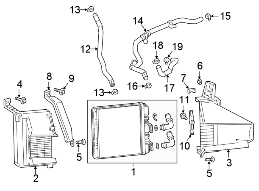 Diagram RADIATOR & COMPONENTS. for your 2025 Cadillac XT4   