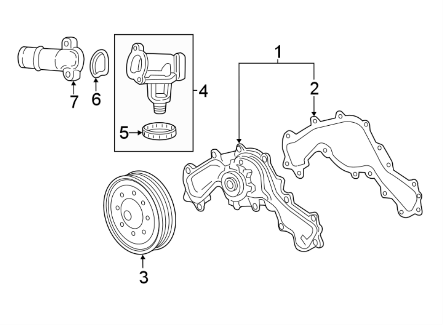 Diagram WATER PUMP. for your 1995 Chevrolet K2500  Base Standard Cab Pickup Fleetside 4.3L Chevrolet V6 A/T 